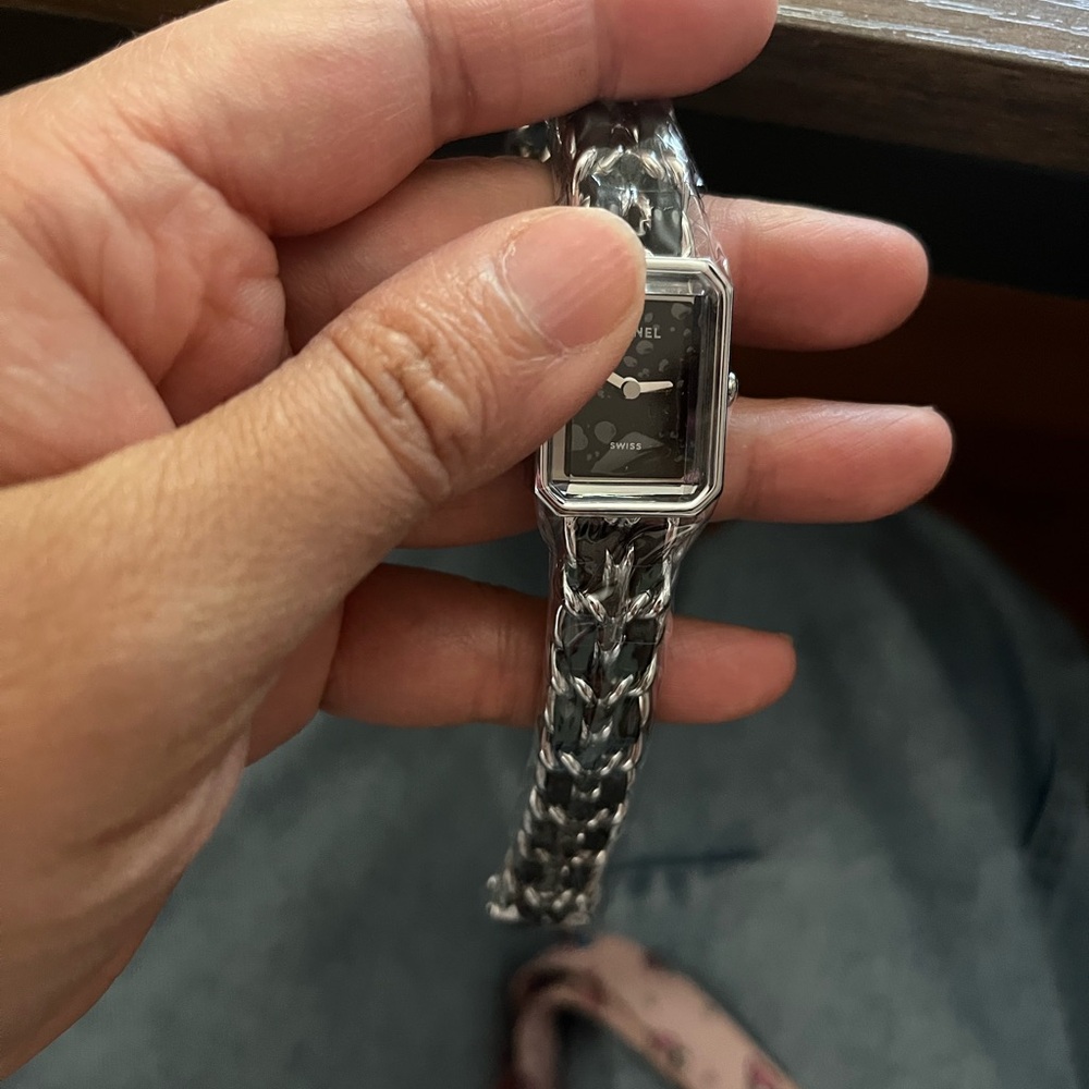 Black and silver watch